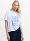 Flower Market Peached Cotton White Graphic T-Shirt