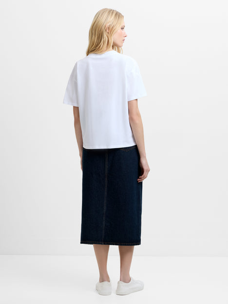 Flower Market Peached Cotton White Graphic T-Shirt