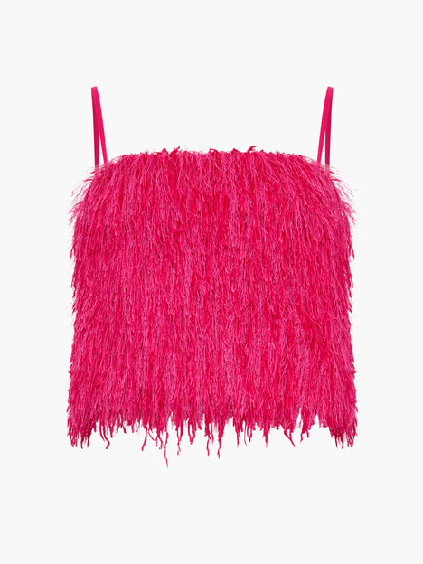 Sonia Textured Strappy Pink Crop Top