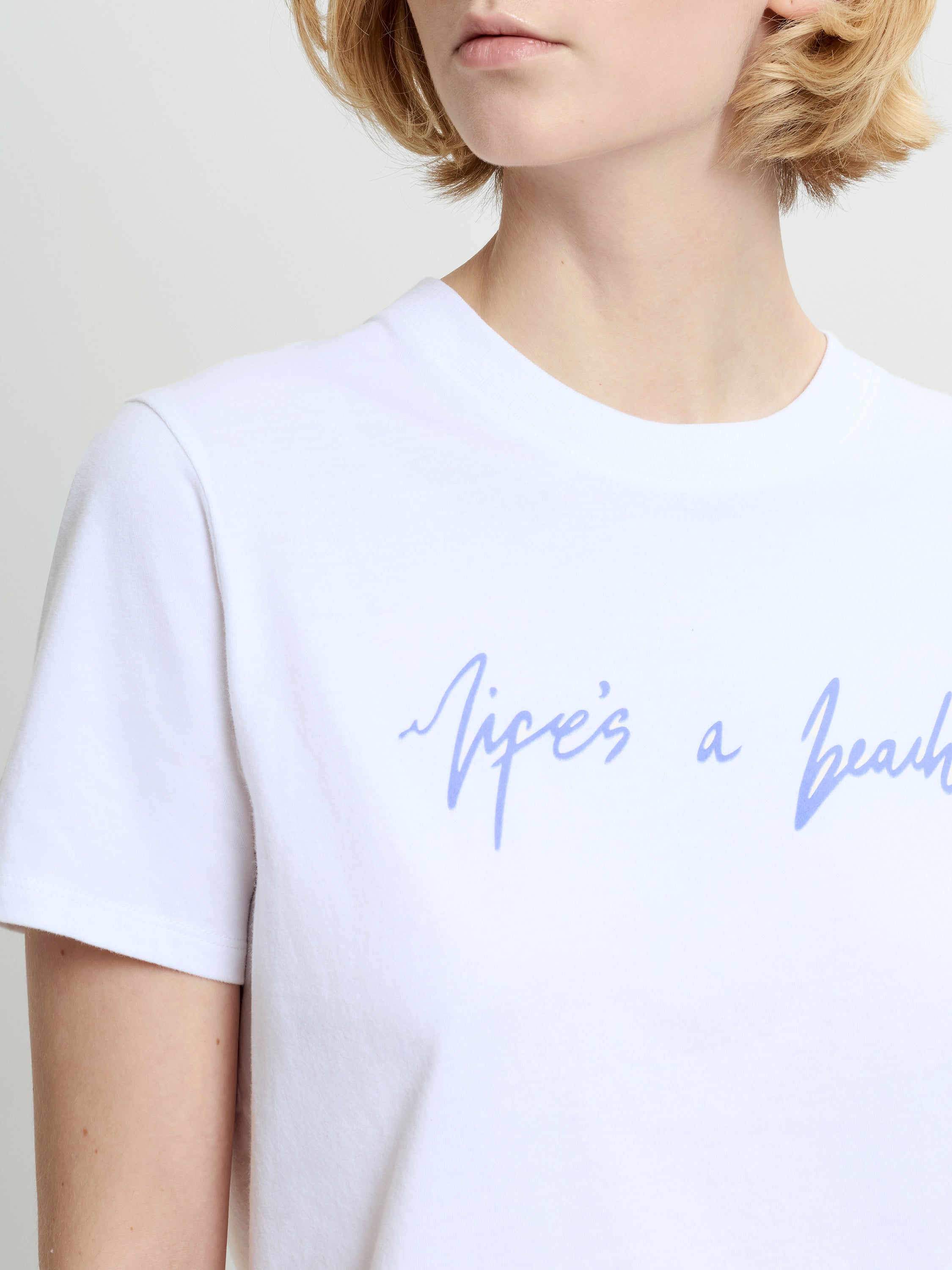 Life's A Beach White Peached Cotton T-Shirt