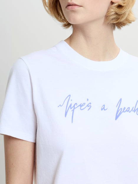 Life's A Beach White Peached Cotton T-Shirt