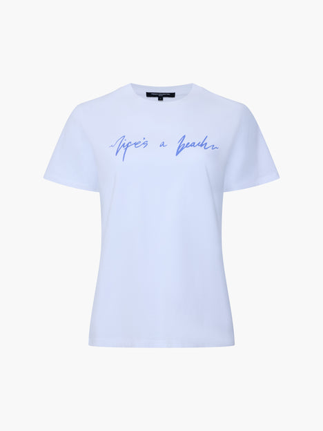 Life's A Beach White Peached Cotton T-Shirt