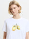 Lemons White Cotton Graphic T-Shirt