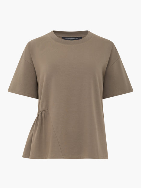 Rallie Khaki Green Asymmetric Peplum T-Shirt