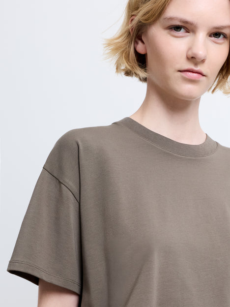 Rallie Khaki Green Asymmetric Peplum T-Shirt