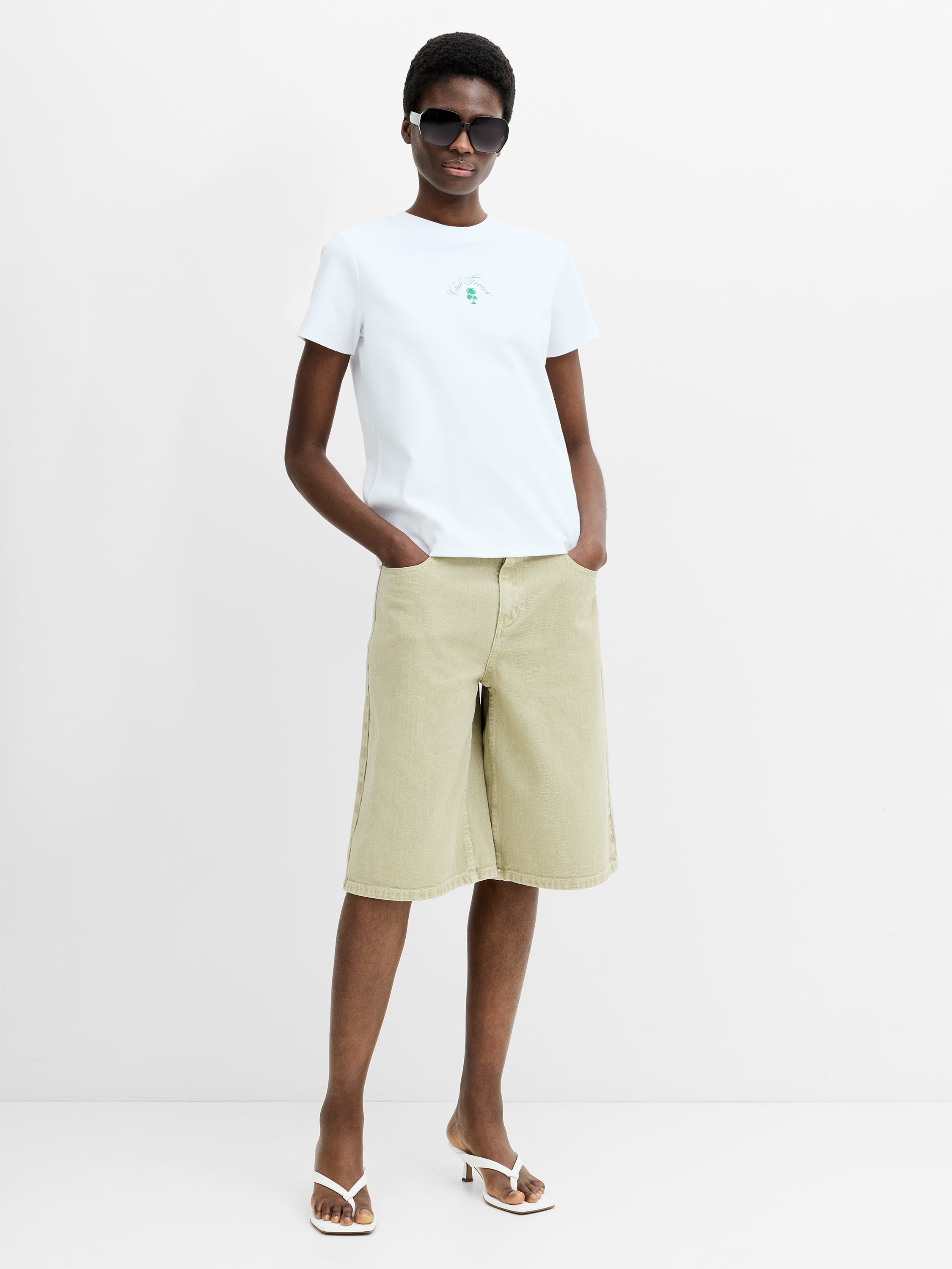 Club French White Graphic T-Shirt