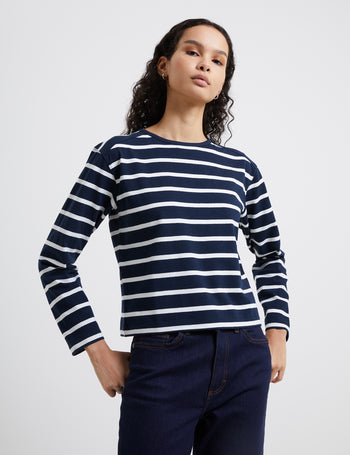 Rallie Stripe Slash Neck Top