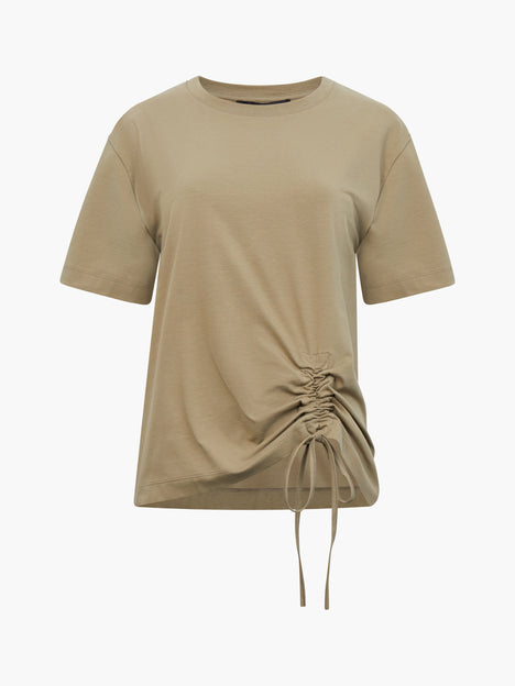 Rallie Cotton Rouched T-Shirt