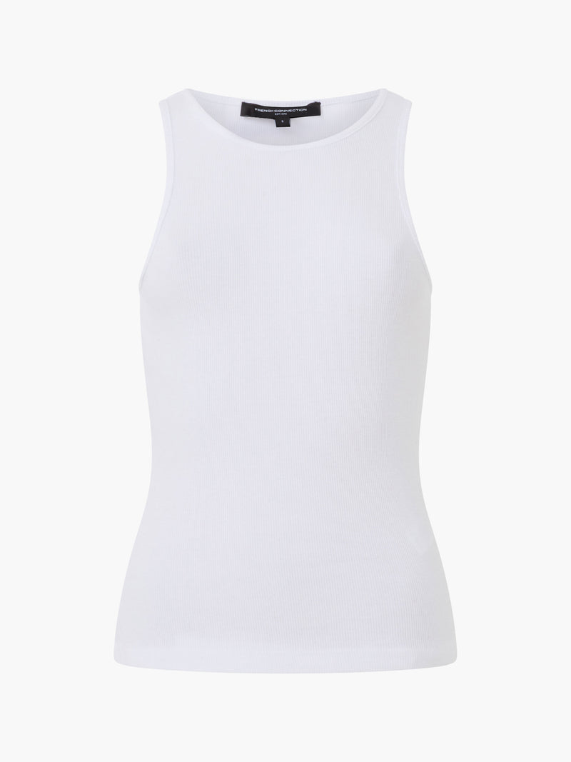Rassia Sheryle Ribbed Tank Top White | French Connection UK