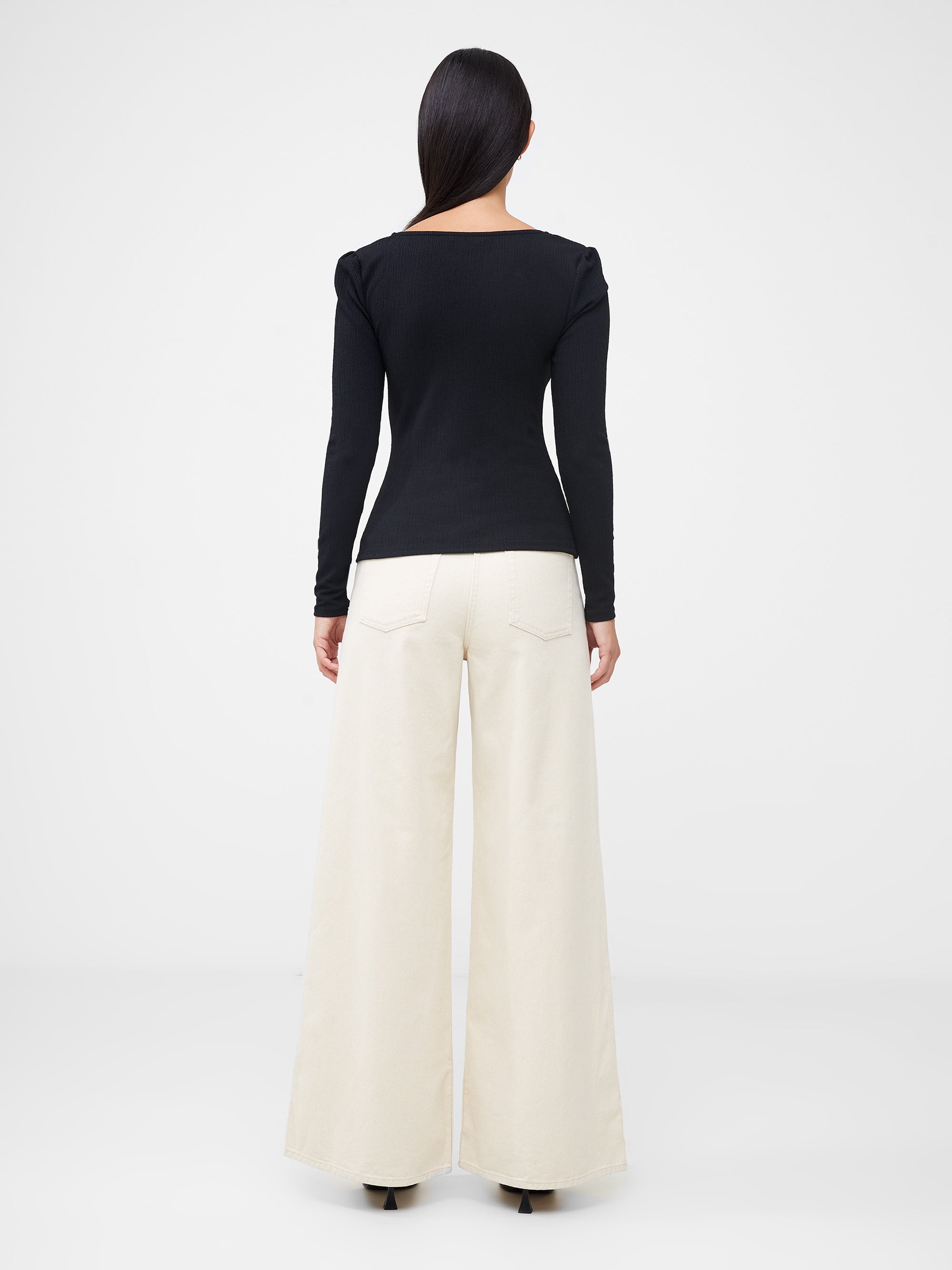 Sonya Ribbed Sweetheart Neckline Top