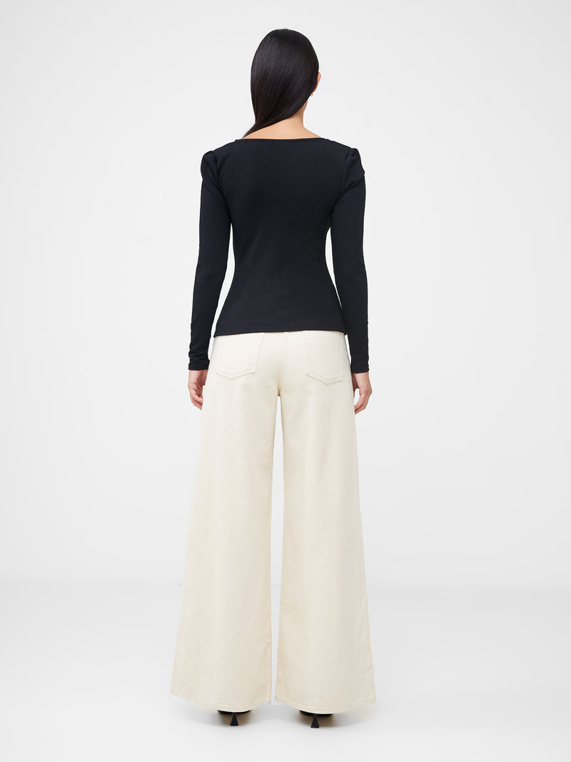 Sonya Ribbed Sweetheart Neckline Top