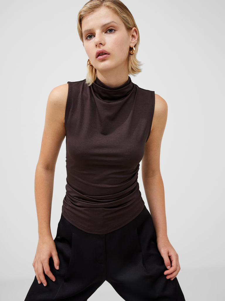 black sleeveless mock turtleneck