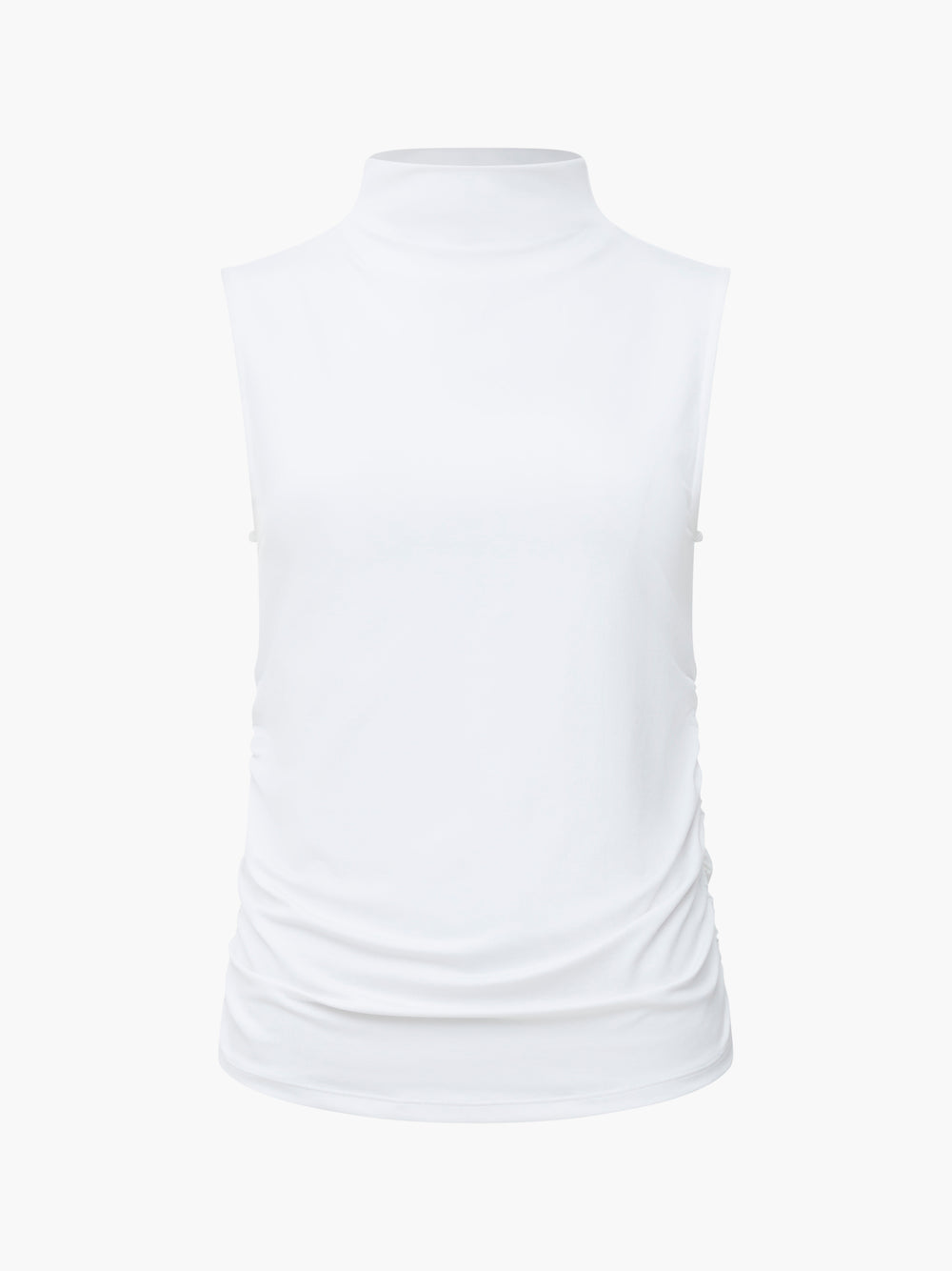 White sleeveless sales mock turtleneck