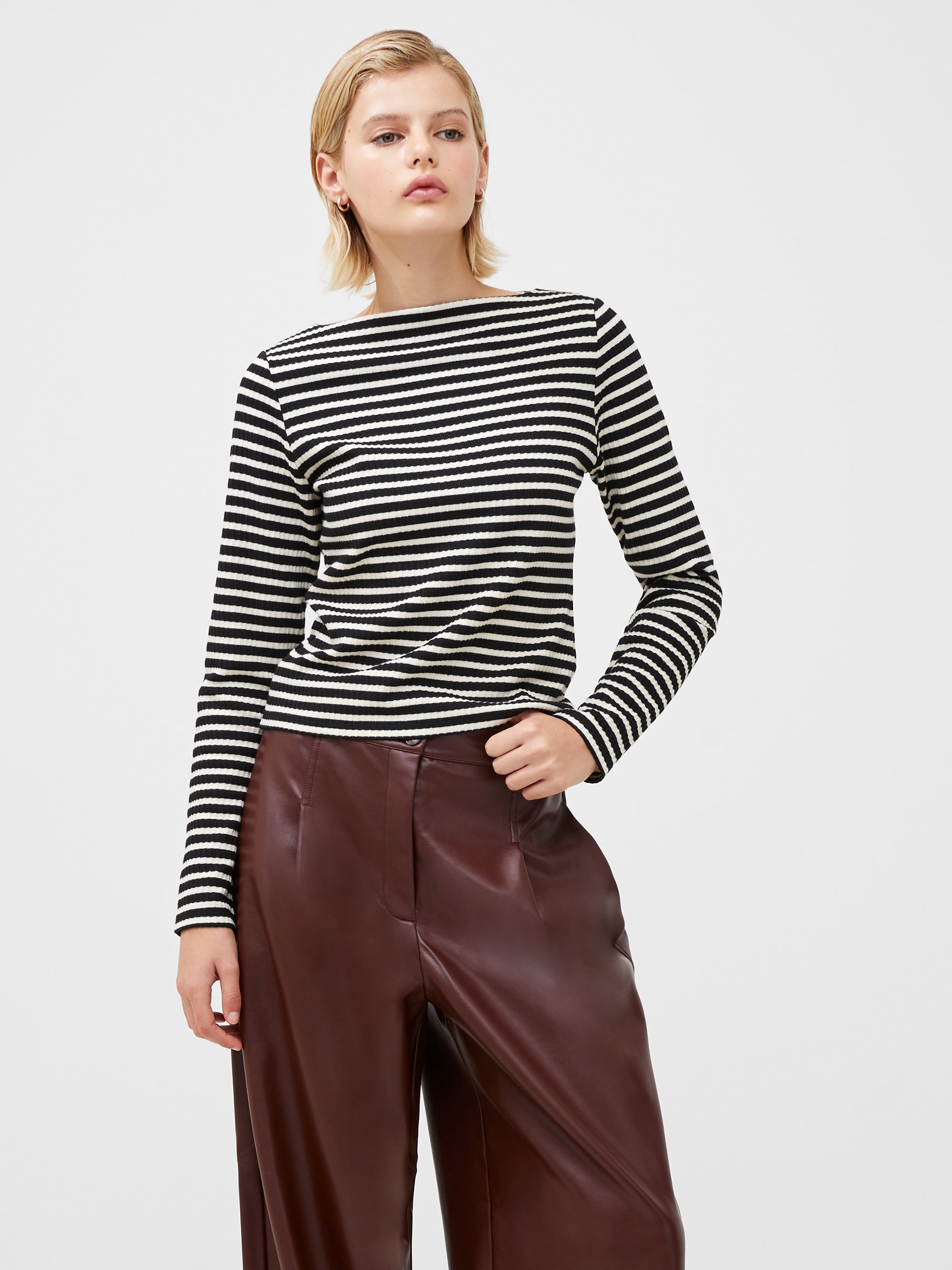 Breton Stripe Top Black/White | French Connection UK