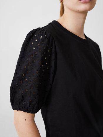 Broderie Sleeve Top