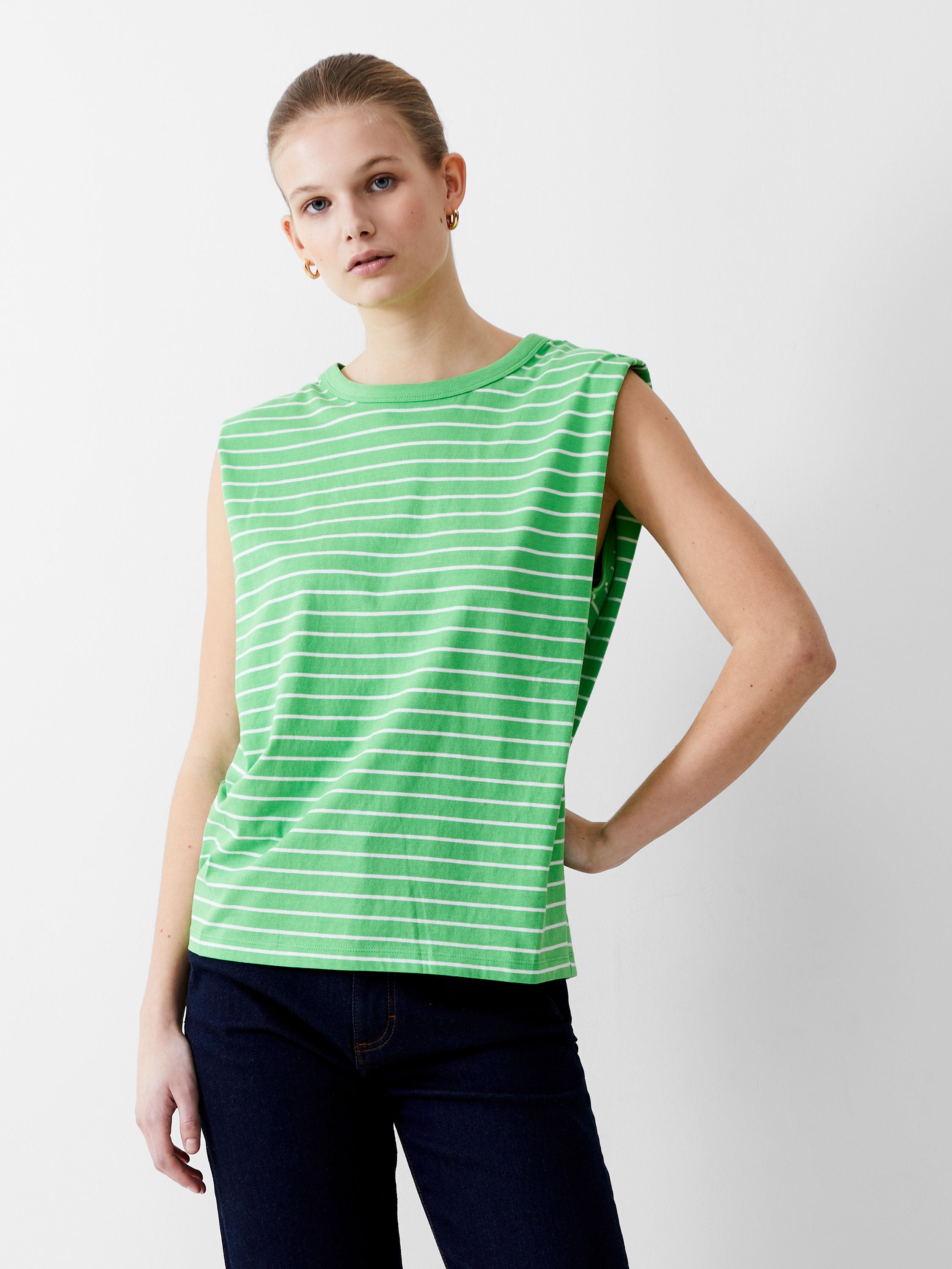 Padded shoulder muscle tank deals