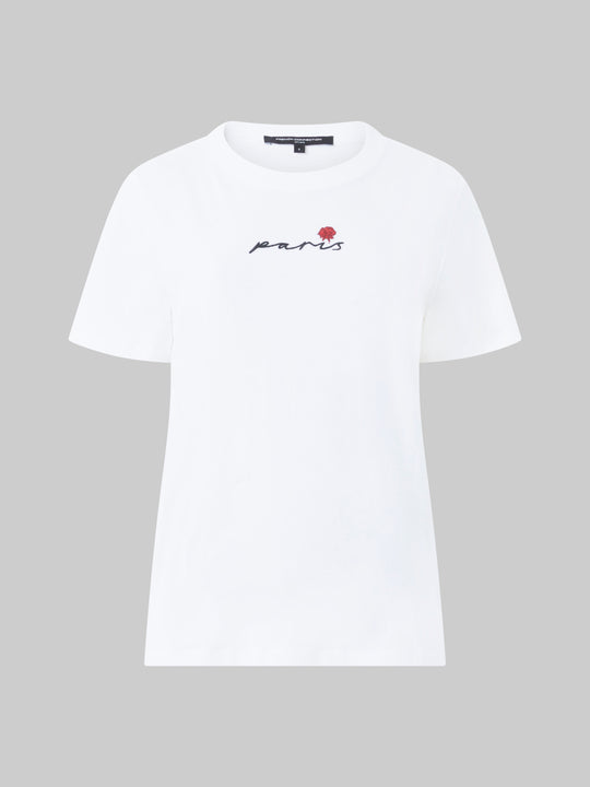 Paris Rose Embroidery T-Shirt