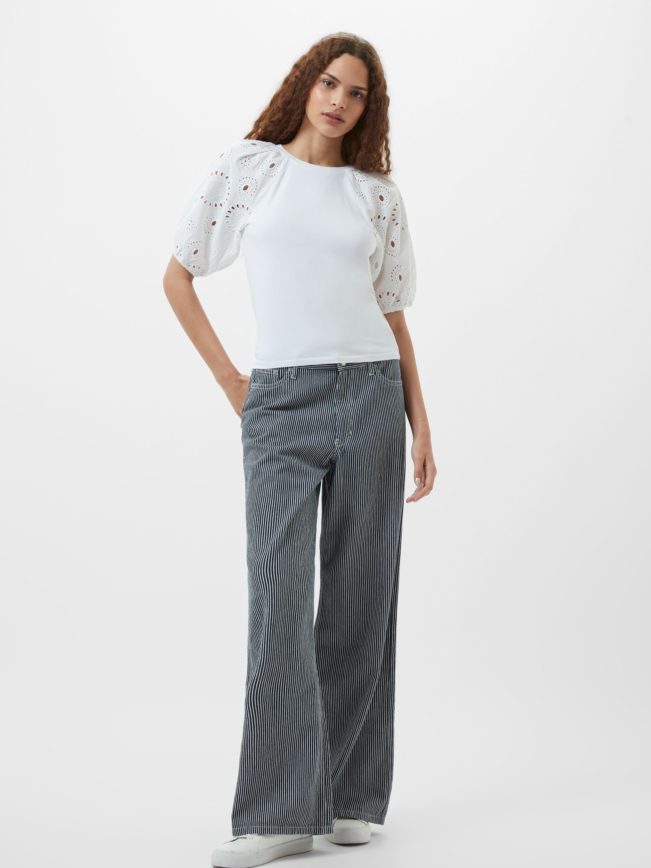 Rosana Anglaise Puff Sleeve Top