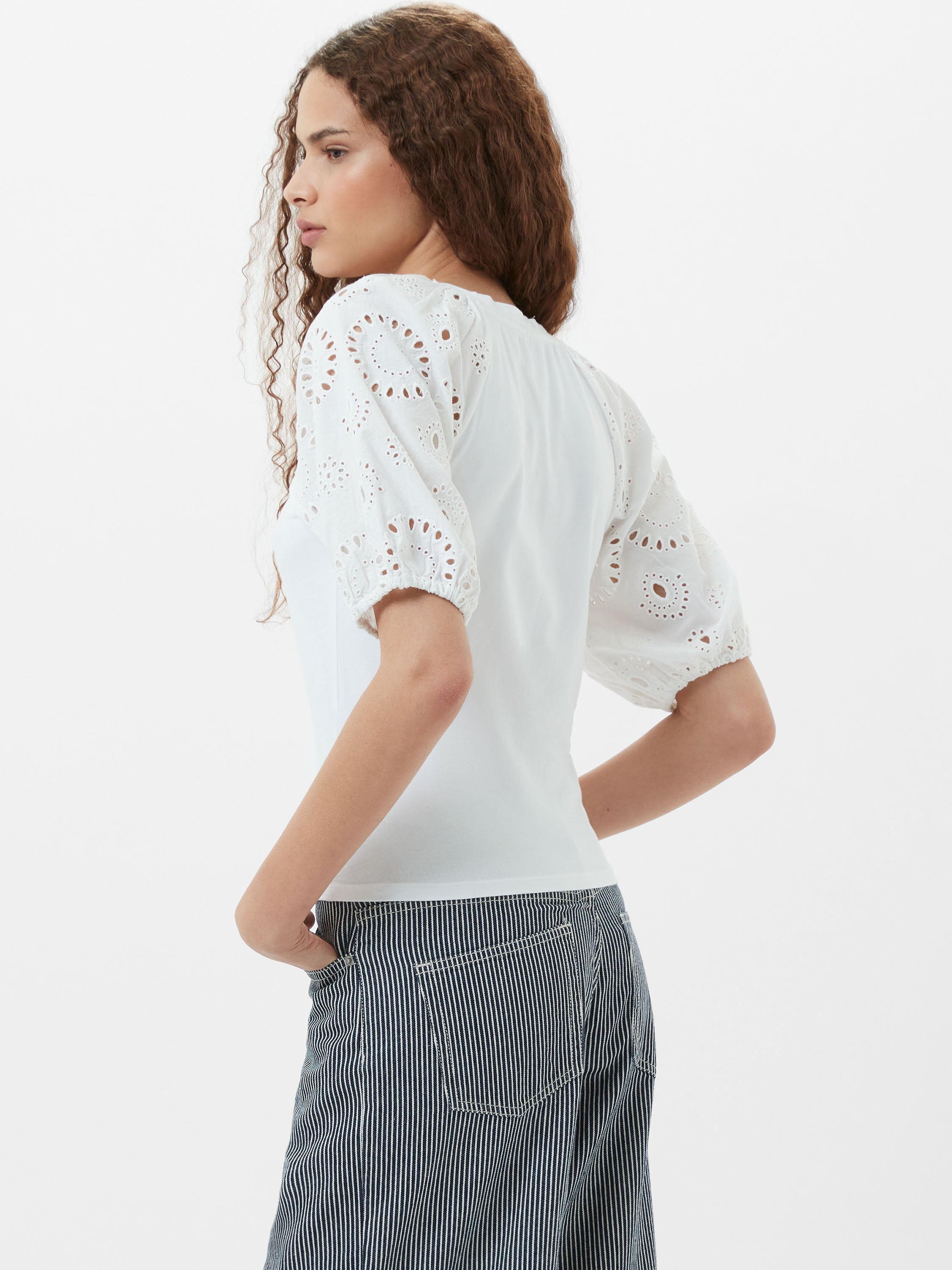 Rosana Anglaise Puff Sleeve Top