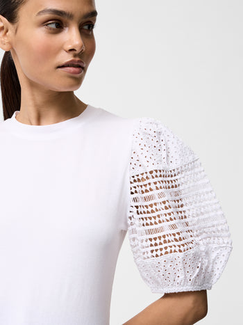 Crochet Lace Puff Sleeve Top