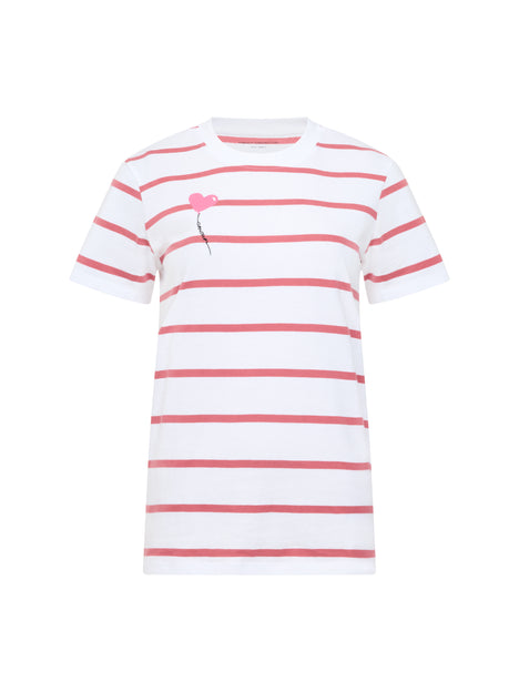Striped Balloon Heart Amour T-Shirt