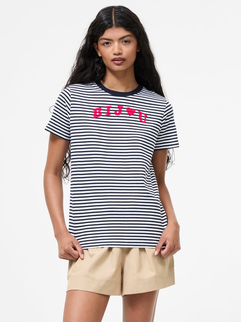Bijou Stripe Graphic T-Shirt