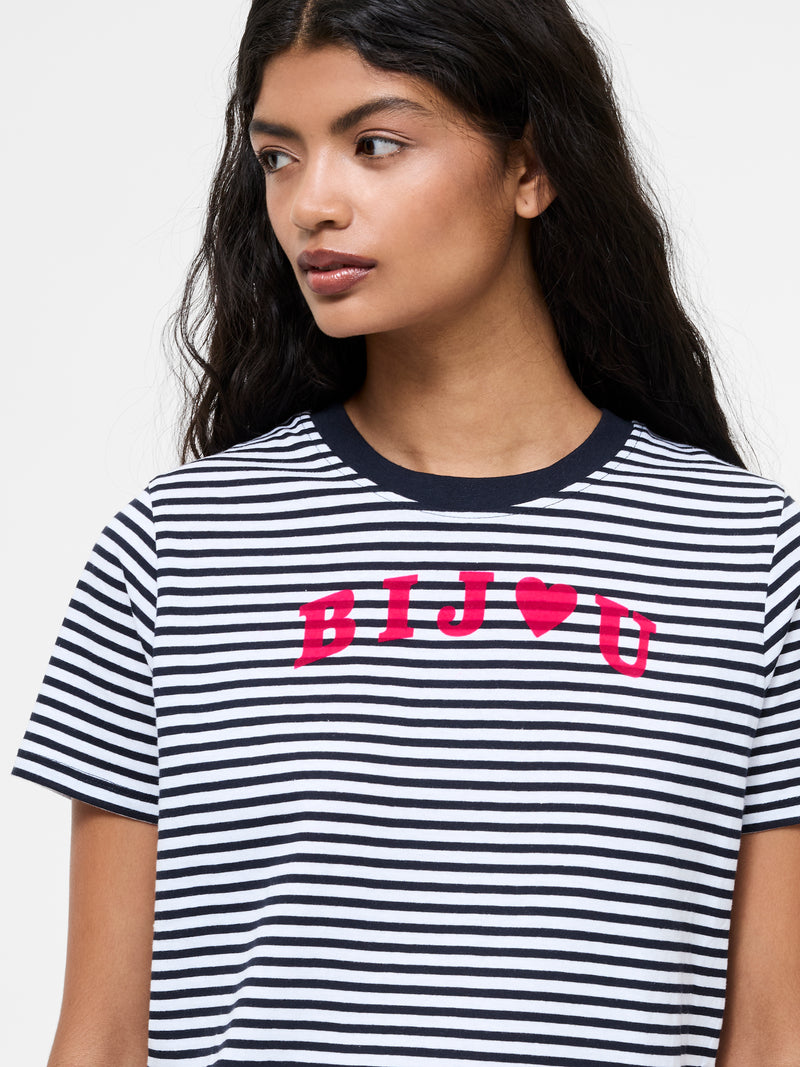 Bijou Stripe Graphic T-Shirt