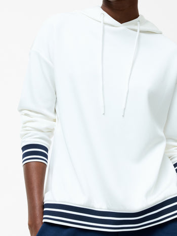 Striped Trim Pullover Hoodie