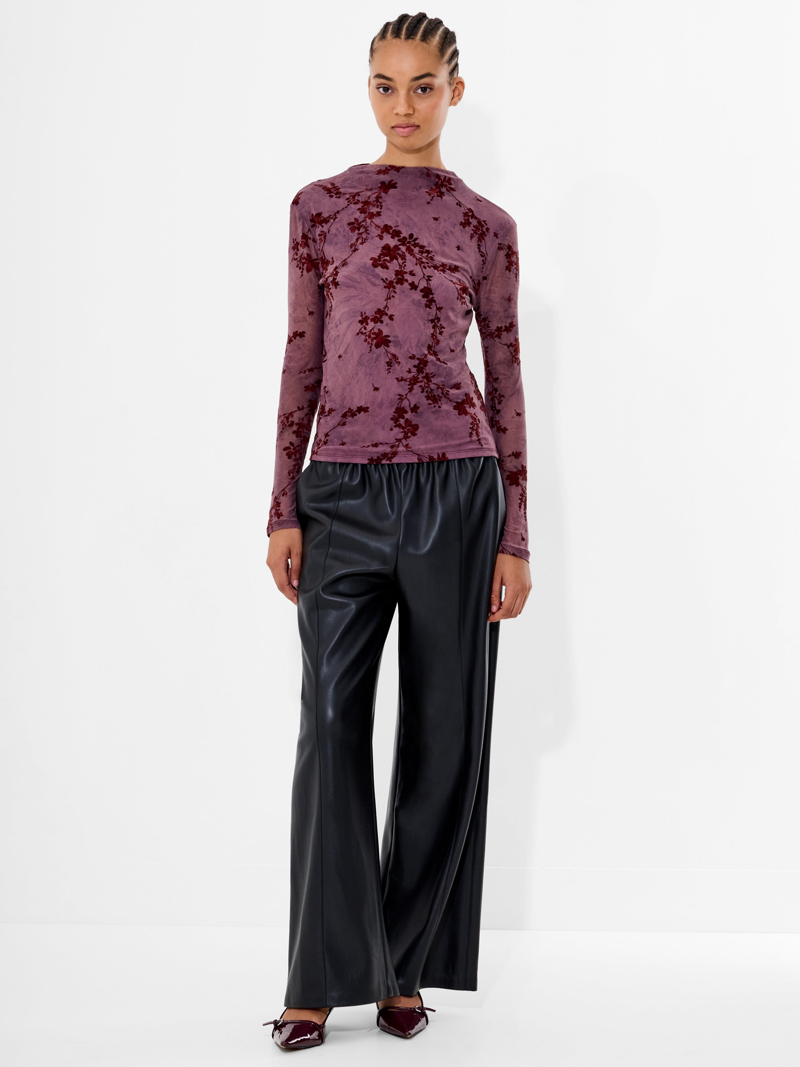 Kenny Mesh Velvet Devore Top