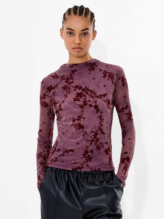 Kenny Mesh Velvet Devore Top