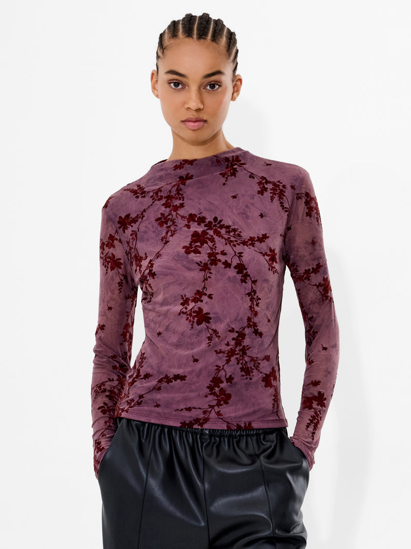 Kenny Mesh Velvet Devore Top
