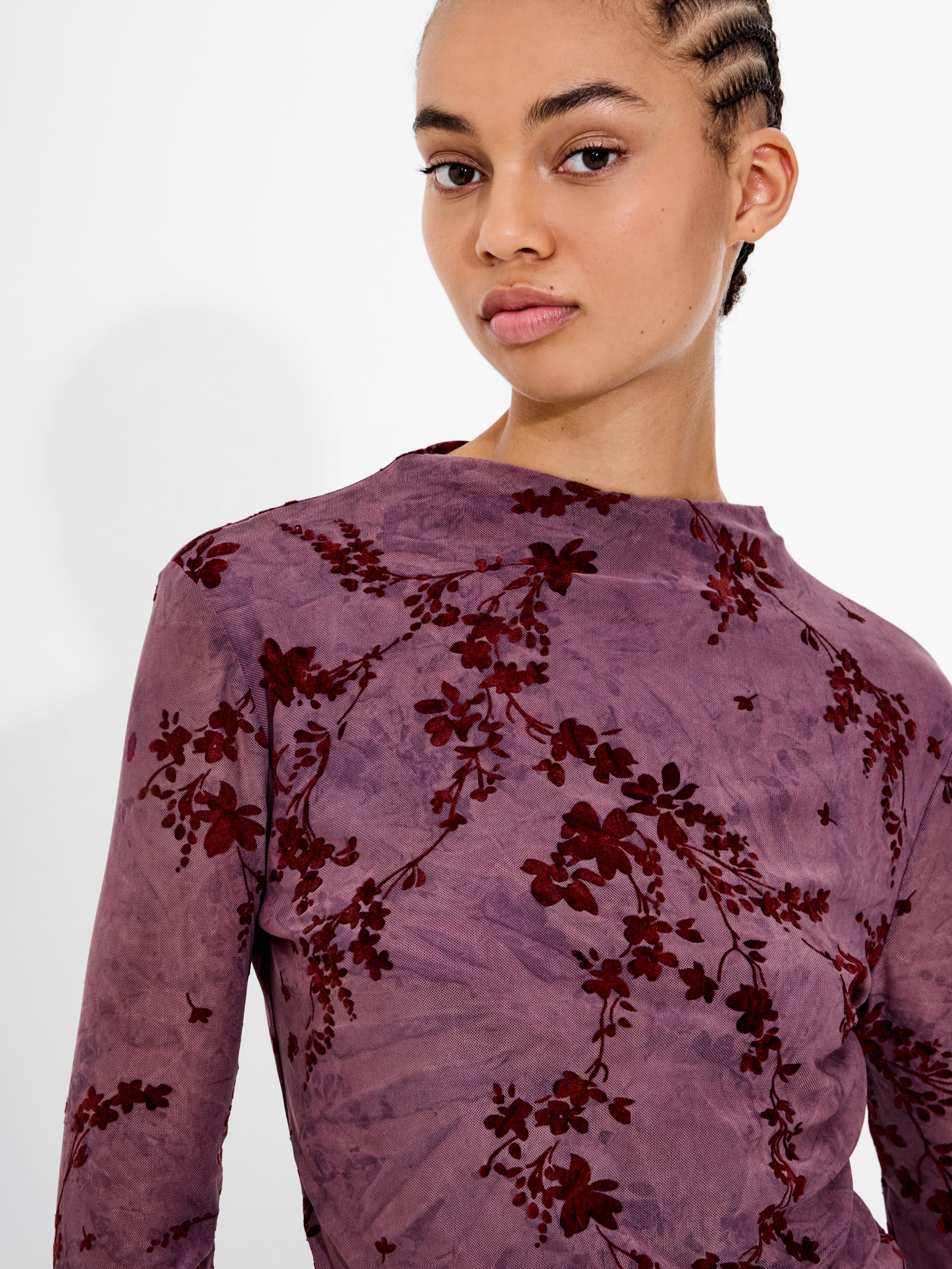 Kenny Mesh Velvet Devore Top