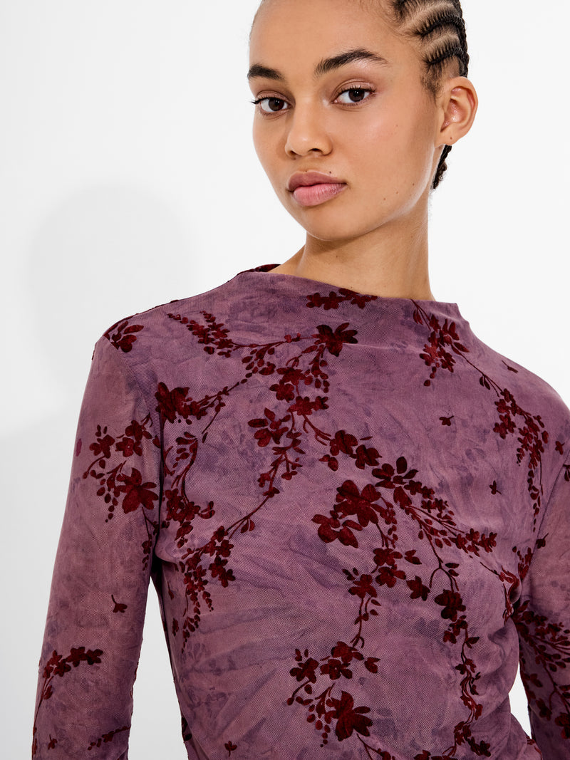 Kenny Mesh Velvet Devore Top