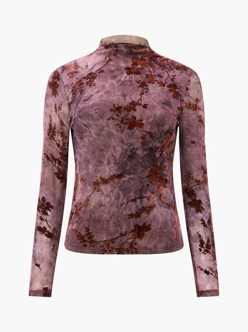 Kenny Mesh Velvet Devore Top