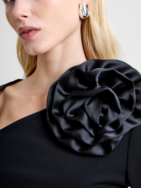 Valetta Jersey Long Sleeve Rosette Top