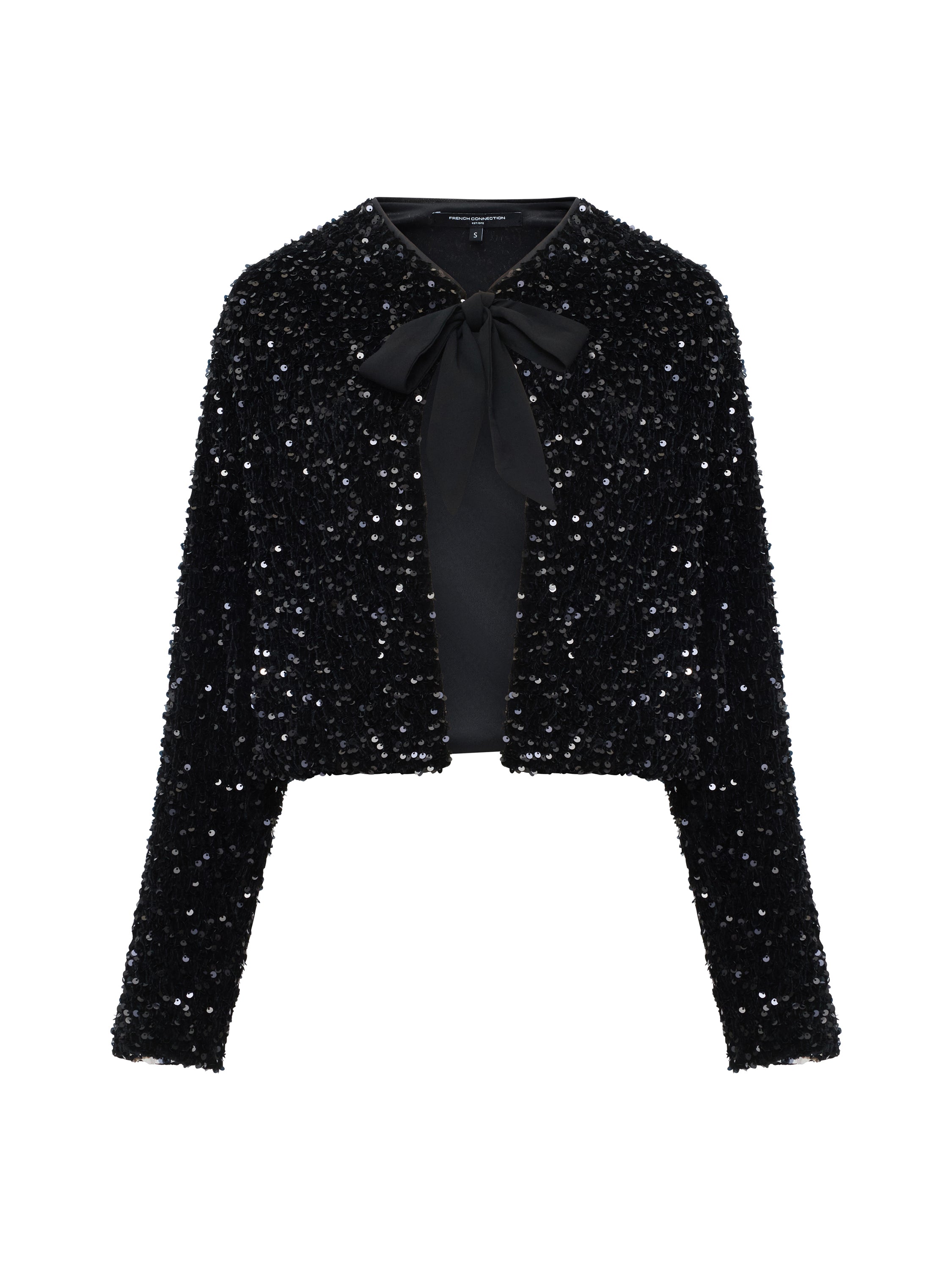 Monet Sequin Bow Tie Cardigan