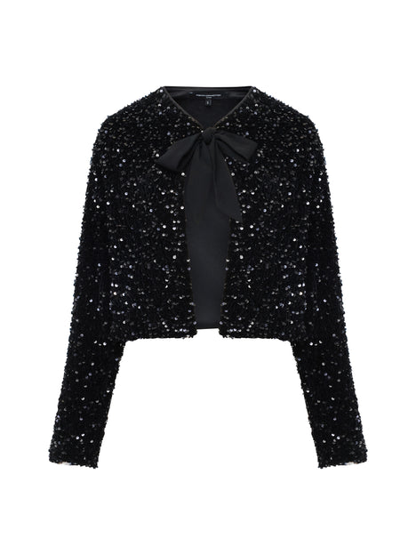 Monet Sequin Bow Tie Cardigan
