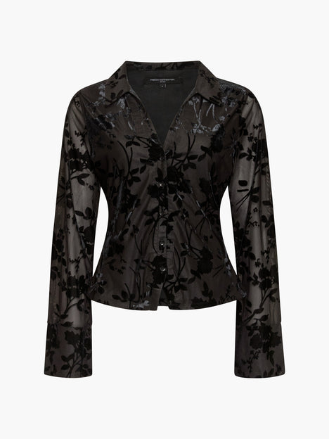 Idina Devore Long Sleeve Collared Top