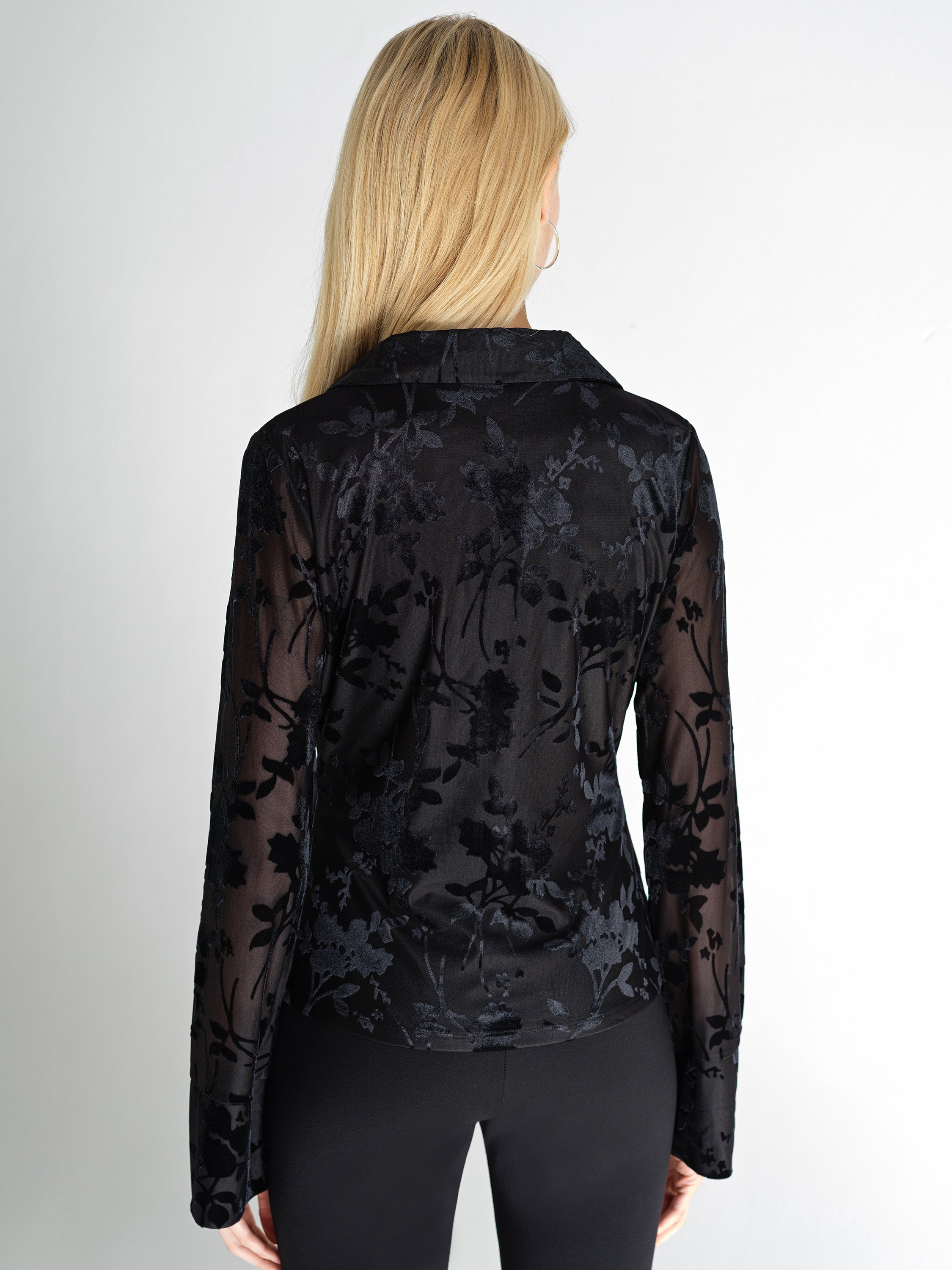 Idina Devore Long Sleeve Collared Top