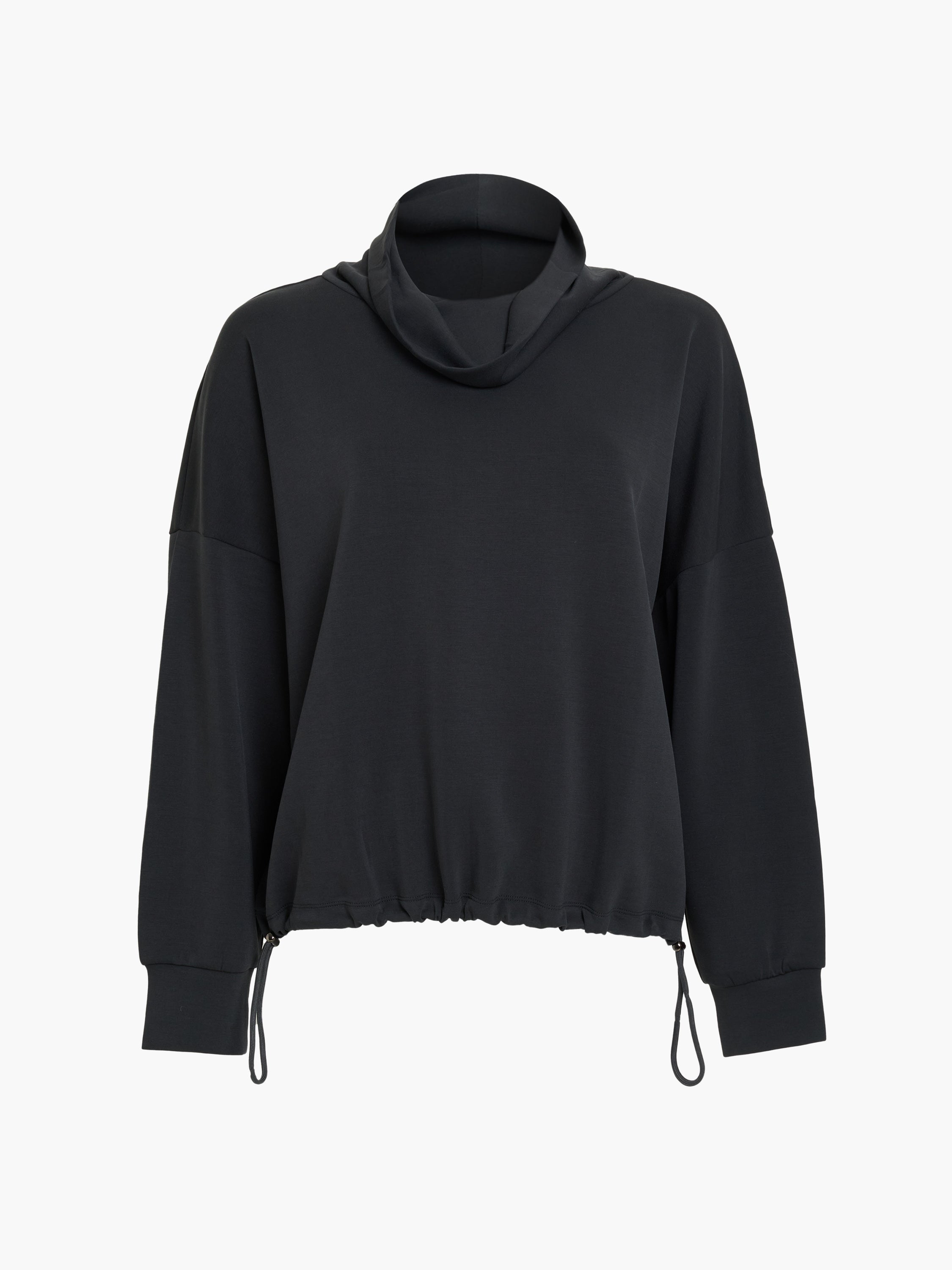 Wren Dark Grey Funnel Neck Toggle Hem Sweatshirt