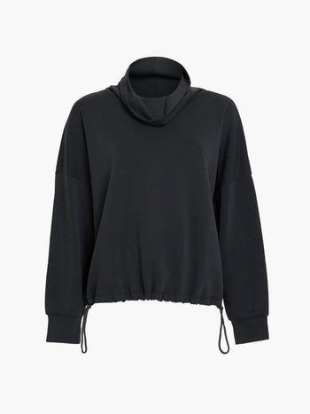 Wren Dark Grey Funnel Neck Toggle Hem Sweatshirt