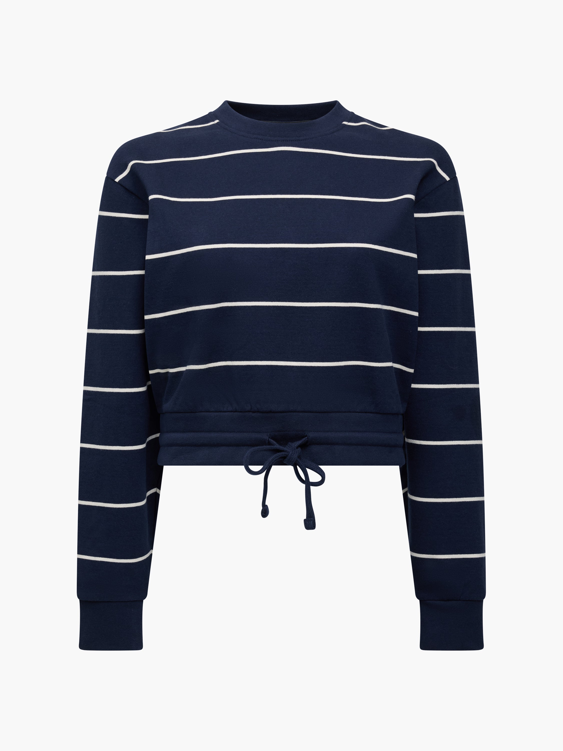 Sunday Sweat Striped Drawstring Cropped Jumper