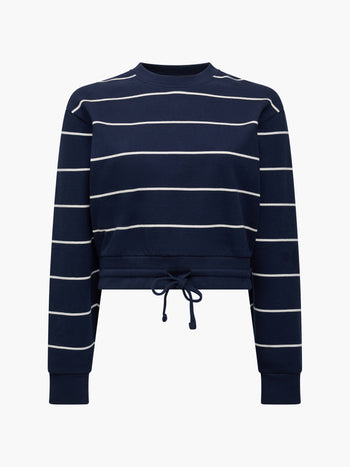 Sunday Sweat Striped Drawstring Cropped Jumper