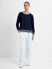 Tipped Crew Neck Jumper