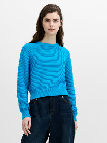 Lily Mozart Blue Purl Knit Jumper