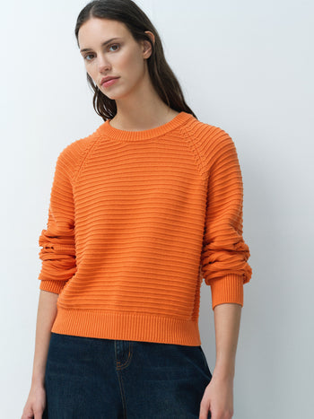 Lily Mozart Orange Purl Knit Jumper