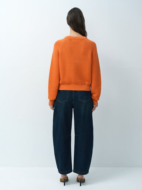 Lily Mozart Orange Purl Knit Jumper