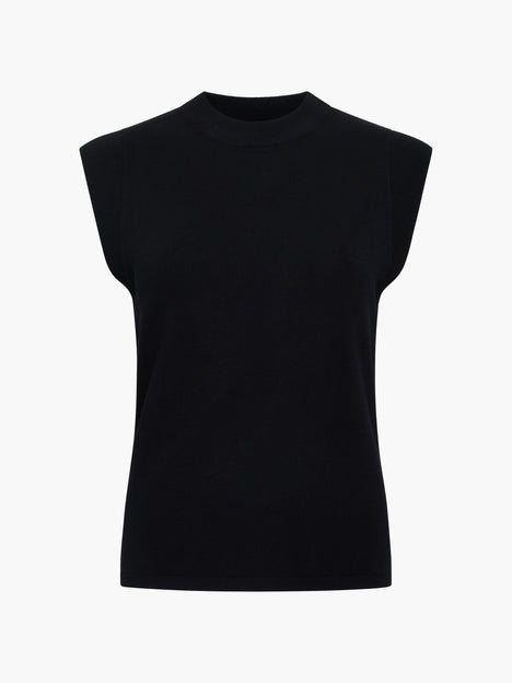 Ilene Black Tie Back Knit Top