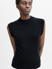 Ilene Black Tie Back Knit Top