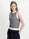 London Sleeveless Wave Knit Jumper